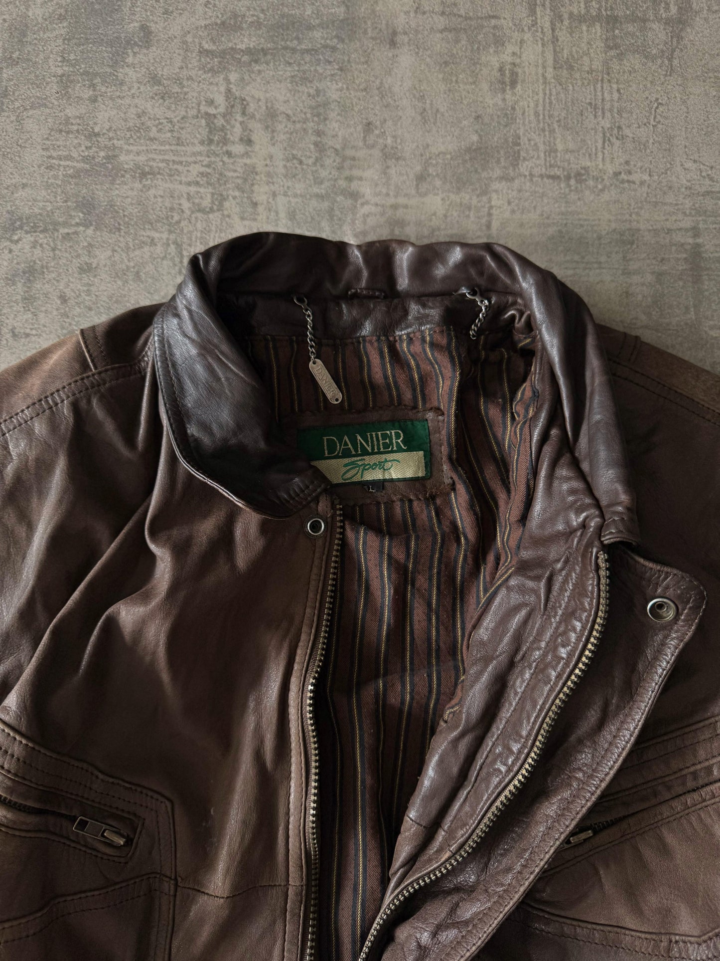 Danier Brown Bomber Leather Jacket