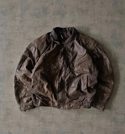 Danier Brown Bomber Leather Jacket