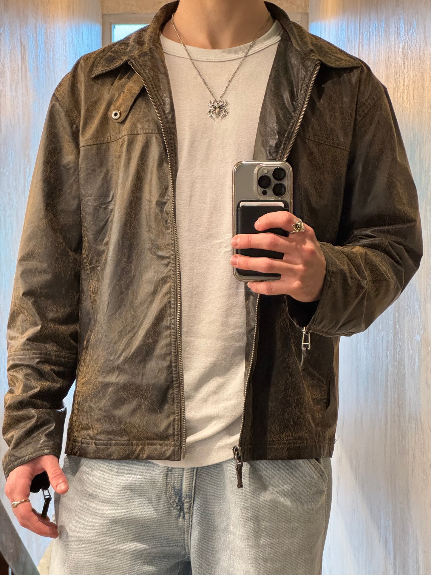 (M) Vintage Línea Dôme Leather Jacket