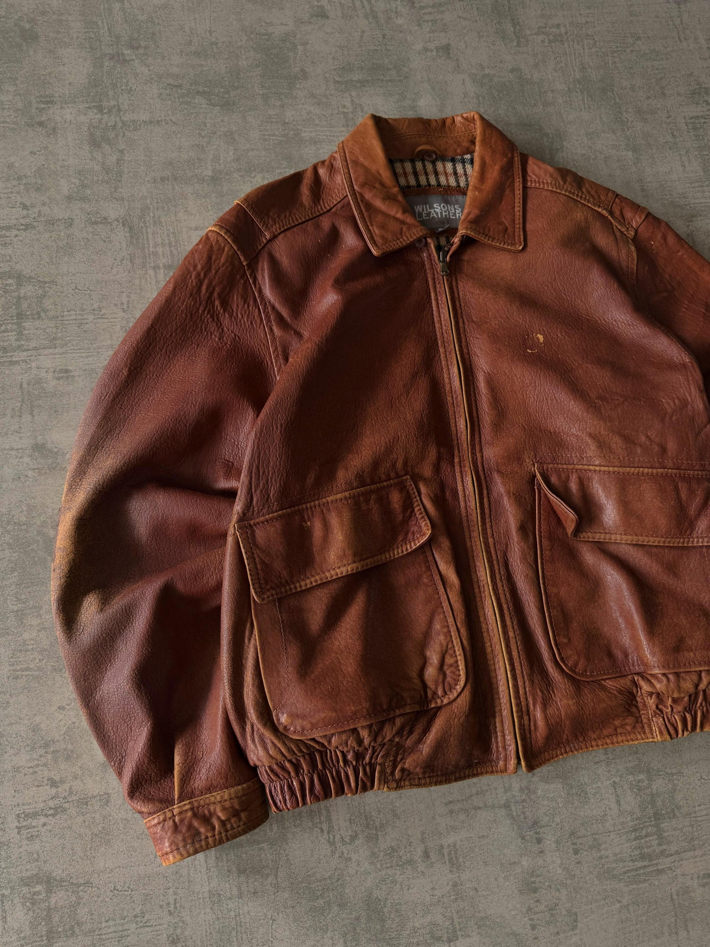 (L-XL) Vintage Wilsons Leather Jacket