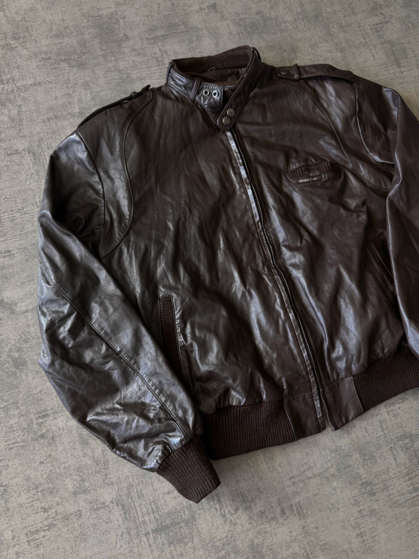 (M) Members Only Leather Jacket