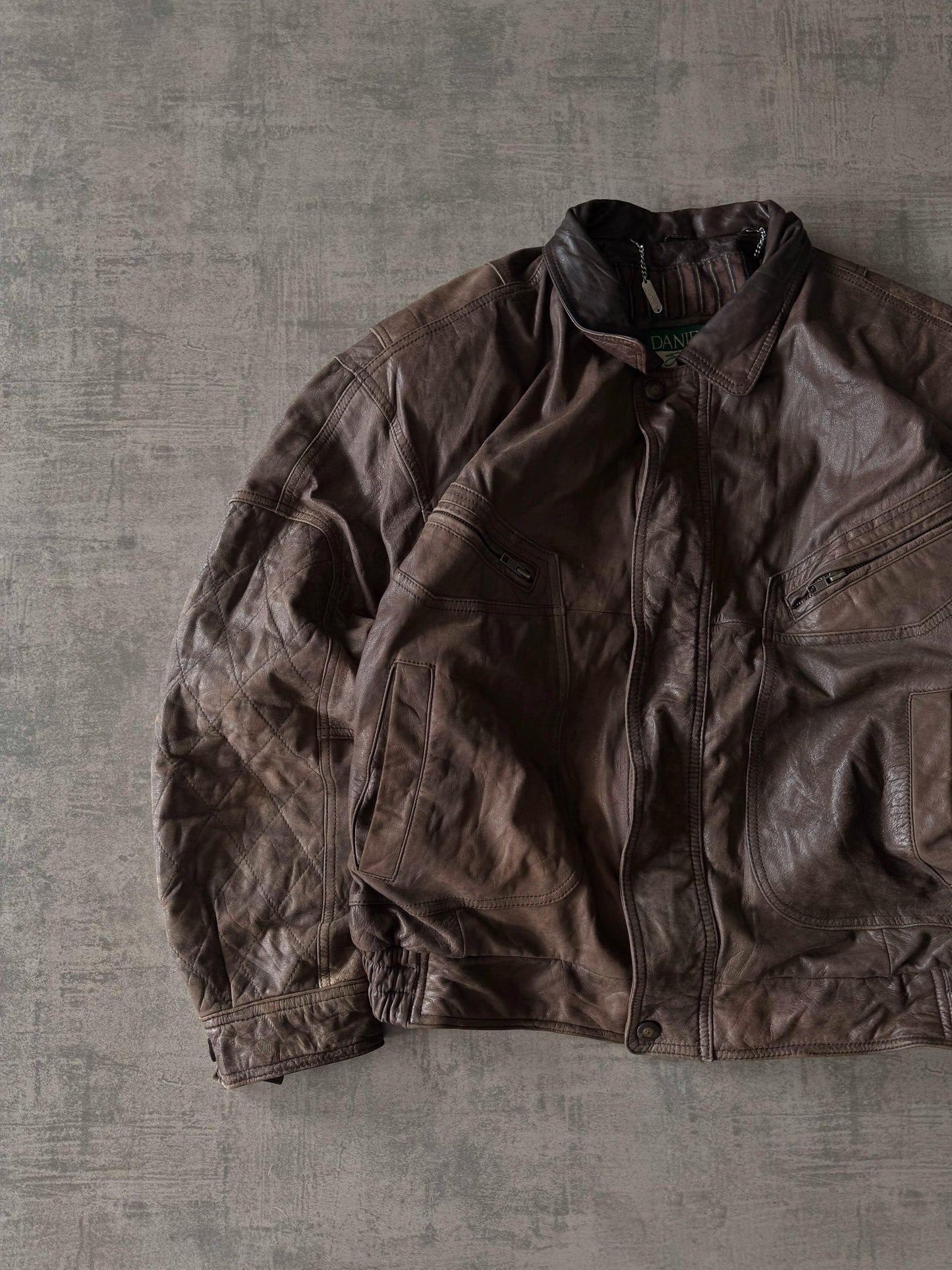 Danier Brown Bomber Leather Jacket