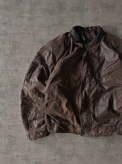 Danier Brown Bomber Leather Jacket