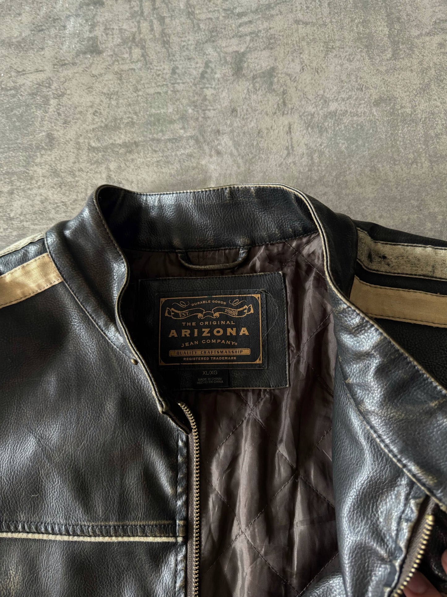 (XL) Vintage Arizona Leather Jacket