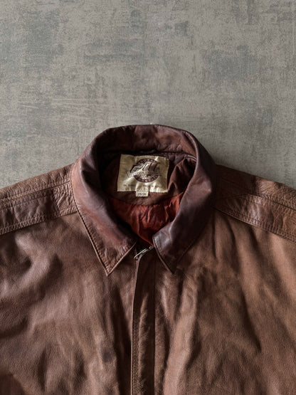 (M) Vintage G-III Brown Leather Bomber Jacket