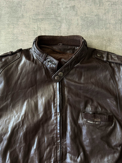 (M) Members Only Leather Jacket