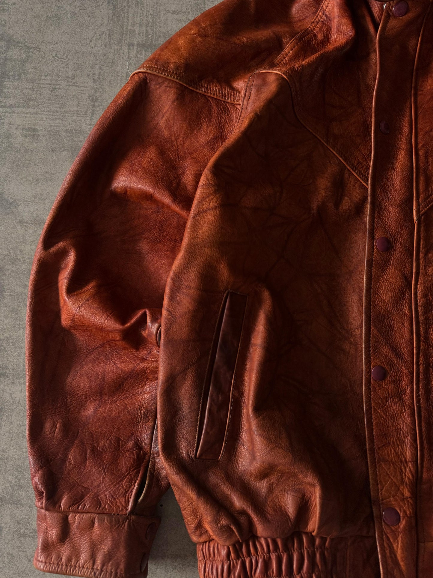 (L-XL) Cinnamon Leather Jacket