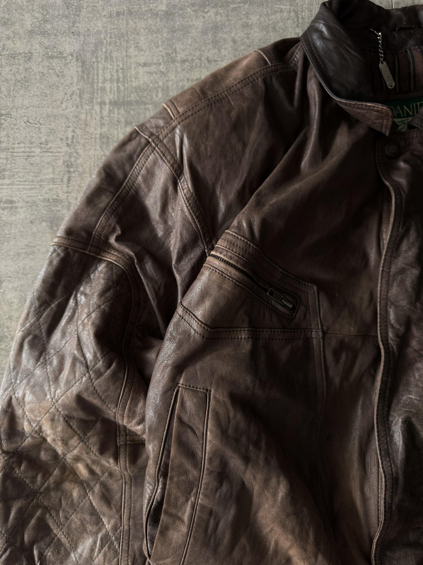 Danier Brown Bomber Leather Jacket