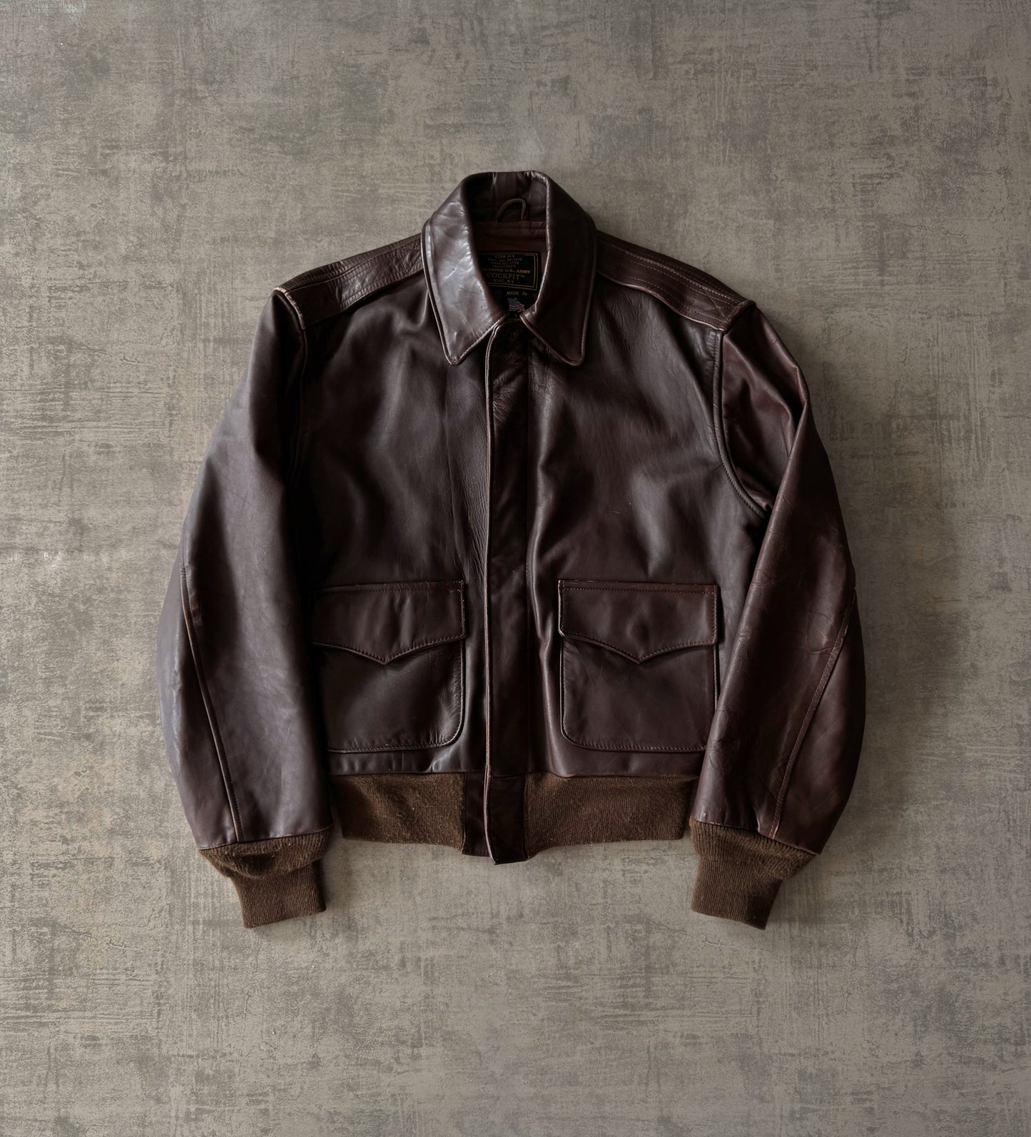 (M) 1990’s Vintage Air Force Cockpit Leather Jacket