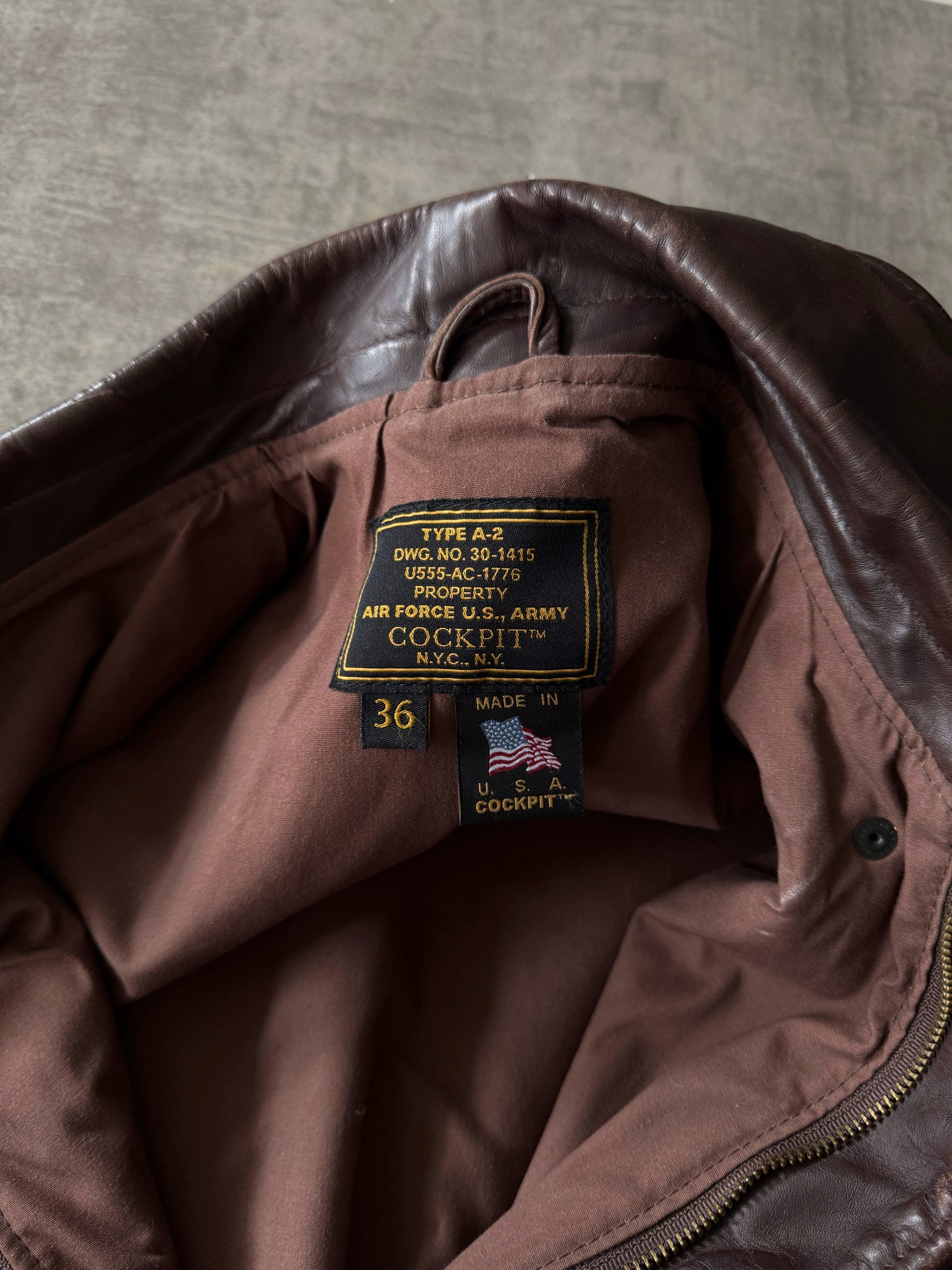 (M) 1990’s Vintage Air Force Cockpit Leather Jacket