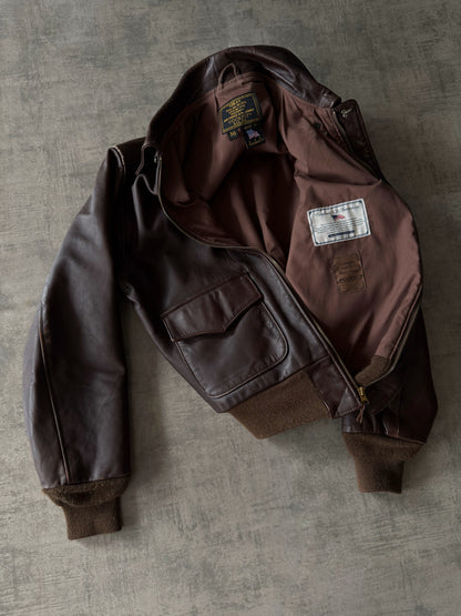 (M) 1990’s Vintage Air Force Cockpit Leather Jacket