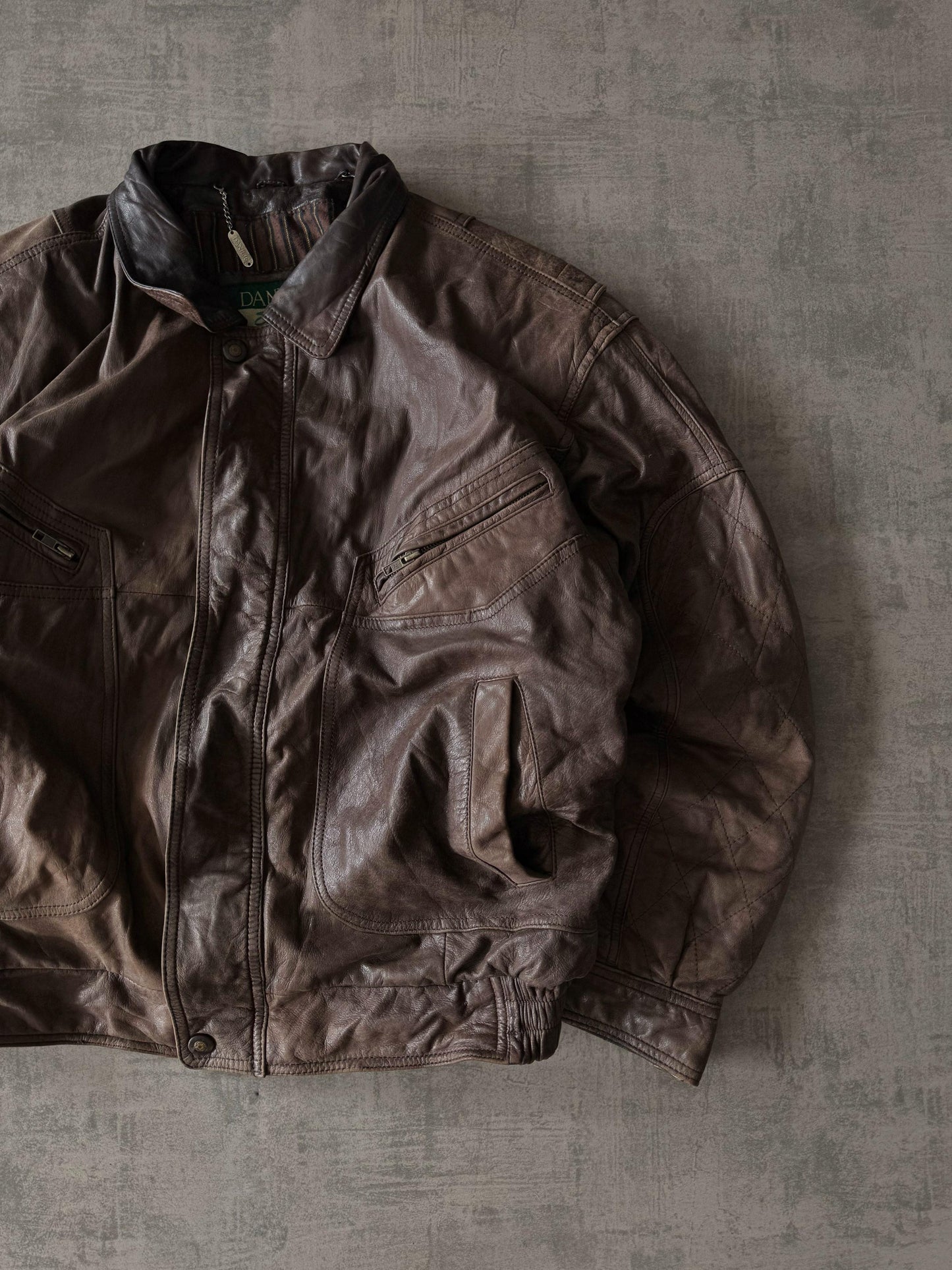 Danier Brown Bomber Leather Jacket